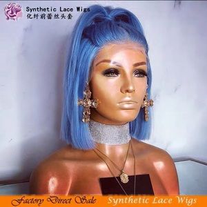 SOLD💗Synthetic lace front blue wig 14 inches